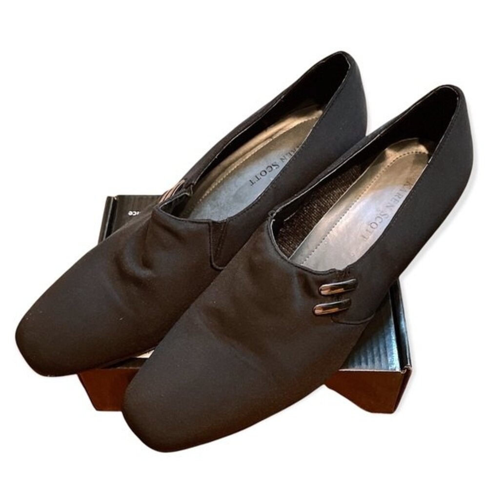 Karen Scott Riley Black Formal Suede Dress Shoes size 8.5